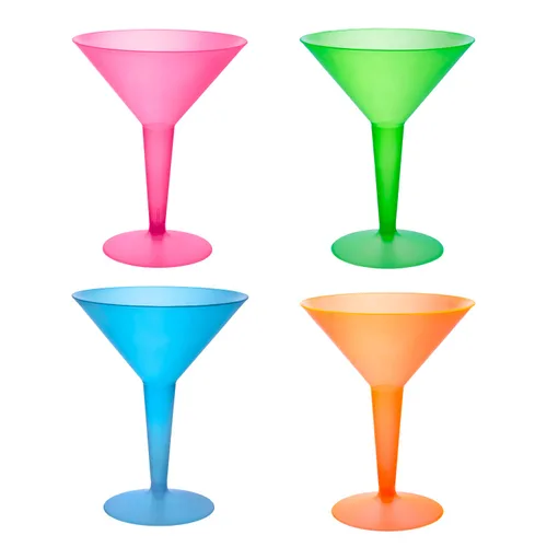 Vista 9 de Party Essentials Vaso de Martini de plástico duro de 2 piezas, capacidad de 8 onzas, transparente, para martinis, aperitivos, puré de papas Claro