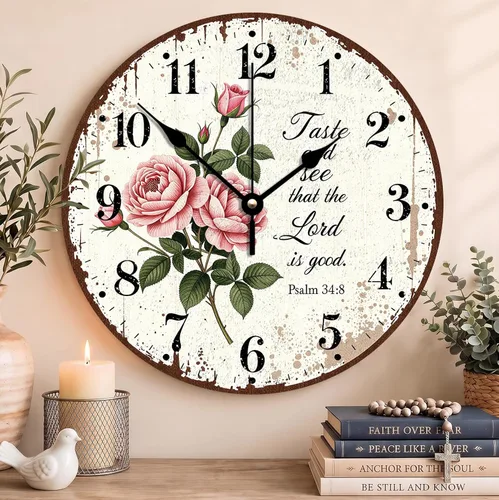 Vista 77 de Reloj con versículo bíblico con citas de Jesús, relojes de 0929Regalos Cristianos (2)