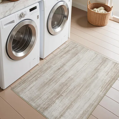 Vista 2 de PADOOR Alfombra moderna abstracta para entrada, alfombra lavable de 2 x 3 pulgadas, antideslizante, ultra suave, de pelo bajo, para puerta