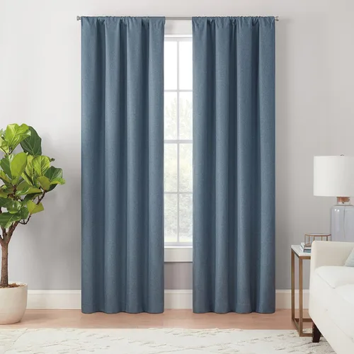 Vista 25 de Eclipse Claire Magnitech Cortina 100% opaca con ojales, panel de cortina para ventana, cierre magnético sin costuras para dormitorio, sala de estar
