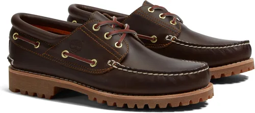 Vista 2 de Timberland Men's Authentic 3-Eye Lug Handsewn Boat Shoes Marrón
