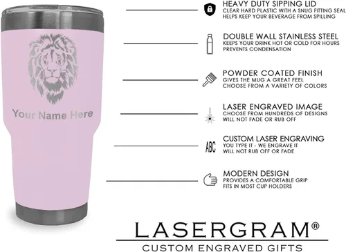 Vista 55 de LaserGram Vaso aislado al vacío de 20 onzas, notas musicales, grabado personalizado incluido (negro)