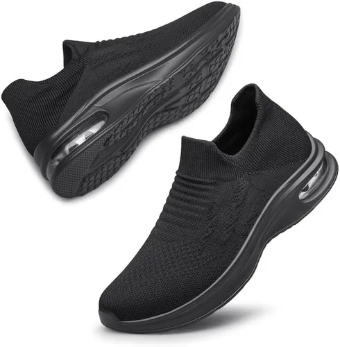 Vista 8 de Vidbiv - Zapatos sin cordones para hombre, zapatos casuales para caminar, ligeros, transpirables, cómodos para el trabajo, viajes, regalos