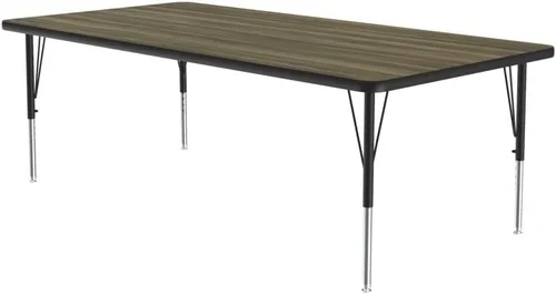 Vista 86 de Correll - Mesa rectangular de actividades para el aula de 24 x 36 pulgadas, altura ajustable (19-29 pulgadas), parte superior de nogal colonial