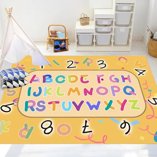 Vista 12 de ABC - Tapete de aprendizaje infantil de 2 x 3 pies, rectangular, antideslizante, lavable a máquina, para sala de estar, dormitorio, aula, cuarto