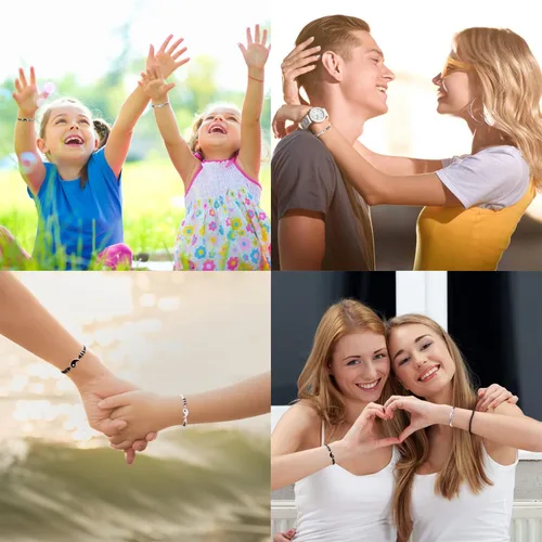 Vista 7 de BOCHOI Pinky Promise - Pulseras a juego para parejas, mejor amiga, mejor amiga, amistad, madre, hija, niña, él, novia, novio