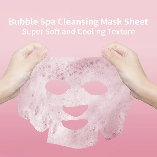 Vista 4 de IREV Paquete de 10 mascarillas faciales de burbujas rosa O2 para el cuidado de la piel, regalos de spa para mujeres, máscara facial limpiadora