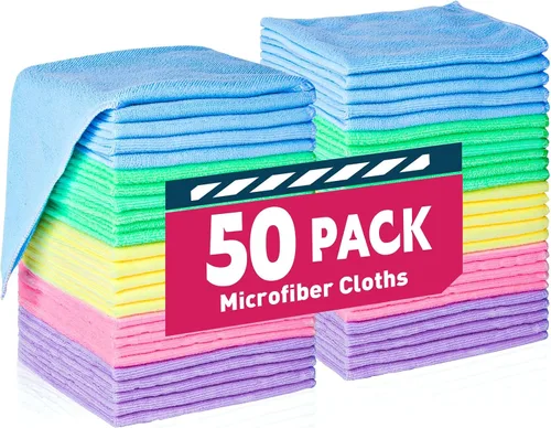 Vista 17 de TEAWOO Paños de limpieza de microfibra, paquete de 100 toallas de 5