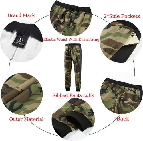Vista 7 de ANOTWENER Trajes deportivos de 2 piezas para hombre, cuello alto, manga larga con bolsillos laterales dobles, chaqueta y pantalones deportivos