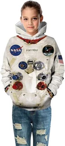 Vista 4 de Plustrong Kids Boys Halloween Costume 3D Sweatshirts Pullover Hoodies for Kids 6-16 Years