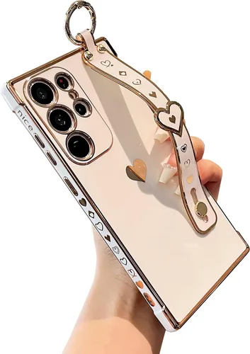 Vista 12 de DEFBSC Funda compatible con Samsung Galaxy S23, con borde galvanizado con correa para la muñeca, protección completa de la cámara, esquinas