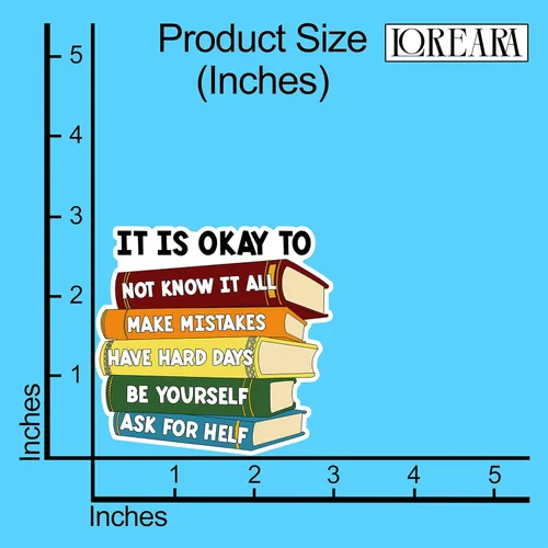 Vista 4 de Calcomanías inspiradoras con texto en inglés "It's Okay to Not Know It All Make Mistakes", calcomanías motivacionales para decorar vaso, botella