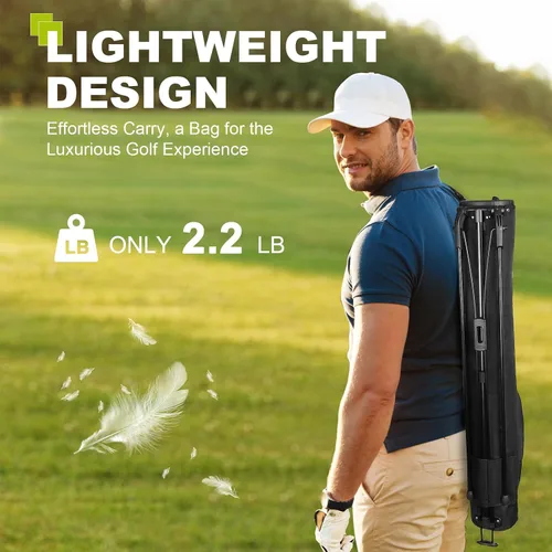 Vista 3 de UNIHIMAL Bolsa de Golf Ligera con Soporte para Transportar – Fácil de Transportar y Duradera Bolsa de Golf Pitch n Putt para el Campo de Práctica