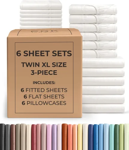 Vista 237 de Pack of 2, Twin Size 3 Piece Sheet Set - Breathable & Cooling - White