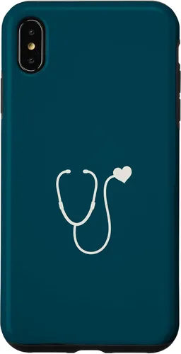 Vista 11 de iPhone 16 Dark Peacock Blue - Estuche para estetoscopio de corazón para enfermera o médico