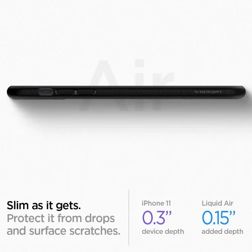 Vista 6 de Spigen Liquid Air - Funda diseñada para iPhone 11 (2019), color negro mate