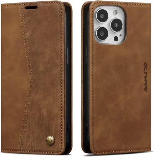 Vista 23 de QLTYPRI Para iPhone Air Case Wallet Con Tarjetero, Vintage PU Cuero Kickstand Cierre Magnético A Prueba De Golpes Folio Libro Funda Para IPhone 17