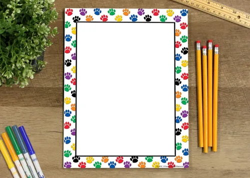 Vista 2 de Teacher Created Resources Papel de computadora Colorful Paw Prints (4769), multicolor