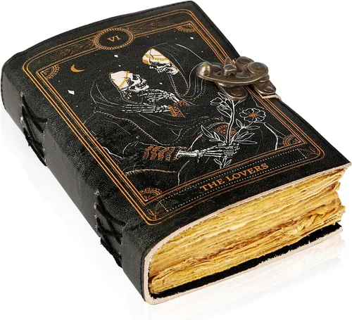 Vista 25 de Book of Spells - Diario encuadernado en cuero con papel de borde irregular, grimorio, diario impreso del Tercer Ojo, suministros de brujería