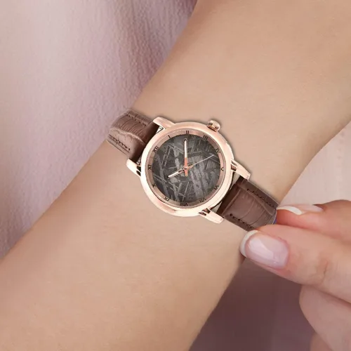 Vista 3 de Compra LC EON 1962 Reloj de pulsera con movimiento con esfera de meteorito y correa de cuero, regalos de cumpleaños, compromiso, aniversario, boda