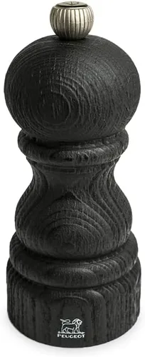 Vista 10 de Molinillo de pimienta de madera reciclada manual y su pimienta de comercio justo, acabado negro, 3.9 in - 4 pulgadas