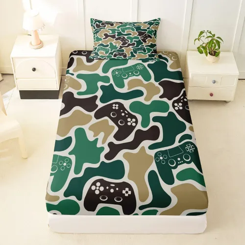 Vista 43 de Erosebridal Camouflage Sheets for Boys Girls Game Console Fitted Sheet,3D Gamer Controller Kids Bedding Sets Army Camo Bed Sets Twin 2 Piece Army