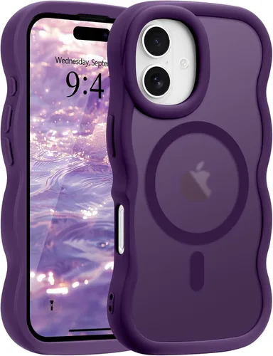 Vista 9 de Pepmune - Funda para iPhone 12 Pro Max con marco ondulado y estructura rígida, color mate claro, cubierta trasera unisex, compatible con Magsafe