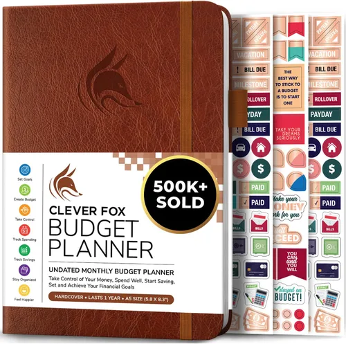 Vista 34 de Clever Fox Planificador de presupuesto de bolsillo, mini cuaderno de seguimiento de gastos. Organizador de presupuestos mensual, cuaderno