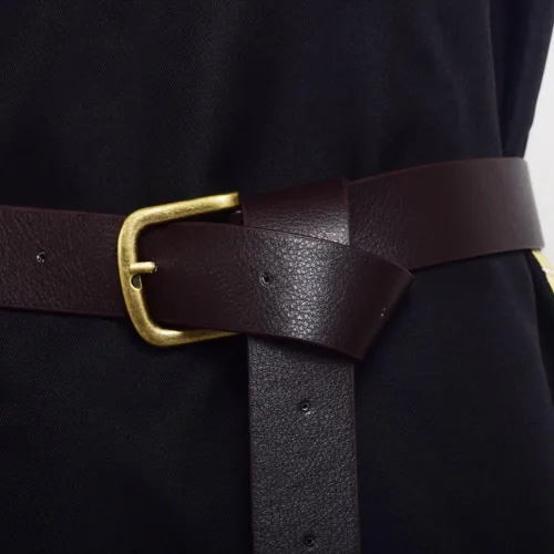 Vista 5 de BLESSUME Túnica vikinga medieval con cinturón LARP Aristócrata Chevalier Cosplay disfraz