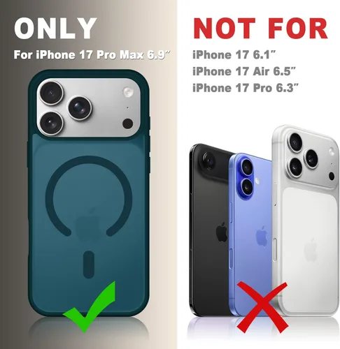 Vista 409 de Funda para Google Pixel 10 Pro XL, cubierta magnética mate, color negro Fit for MagSafe, Screen Protector included, Shockproof Military Grade