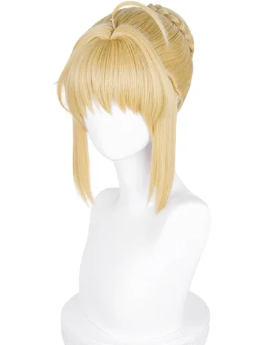 Vista 17 de Obanai - Peluca corta para cosplay, pelucas de guerrero anime de demonio Negro Obanai