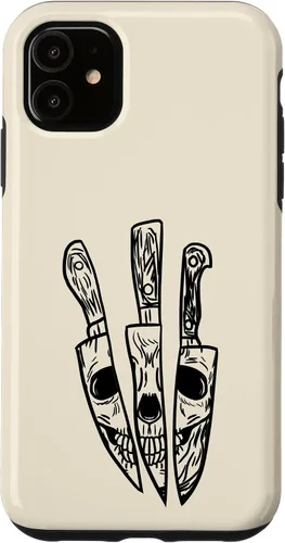 Vista 8 de Skull Reflected on Kitchen Knives Retro Chefs Cooks Gift Case for iPhone 17