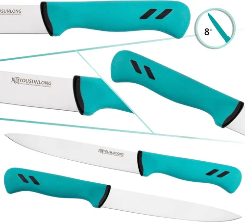 Vista 3 de YOUSUNLONG Cuchillo de trinchar de 8 pulgadas – Hoja de acero de molibdeno de alto carbono – Cuchillos para cortar carne – Mango ergonómico
