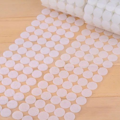 Vista 2 de Vkey - Gancho de velcro en forma de moneda, 20 mm de diámetro, puntos autoadhesivos (juego de 500 pares)
