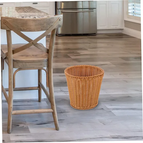 Vista 9 de LABRIMP Cesta de basura plástica tejida organizador de almacenamiento Home Office Basket Willow