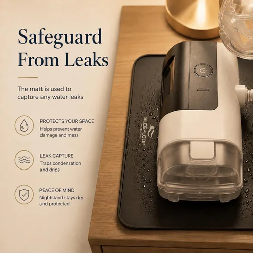 Vista 4 de Soporte de manguera CPAP para máscara y soporte colgador de tubo para mesita de noche CPAP - Suministros para estera CPAP para organizador de mesita