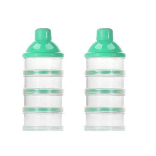 Vista 21 de Accmor Dispensador de fórmula sobre la marcha, contenedor apilable de fórmula de 4 compartimentos para viajes, contenedor de leche en polvo