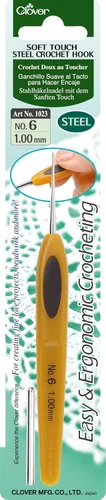 Vista 7 de Clover - Agujas de crochet de acero con tacto suave, No. 14/0.50mm (1027)
