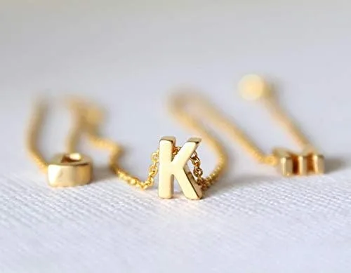 Vista 7 de Long tiantian Collar con inicial de oro para mujer, gargantilla con dije de corazón dorado de la A a la Z
