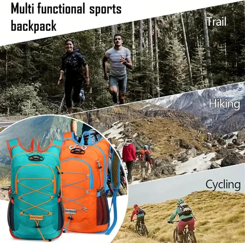 Vista 2 de Mochila ligera de hidratación para ciclismo, mochila de gran capacidad para viajes, senderismo, escalada, esquí, correr, para hombres y mujeres Negro