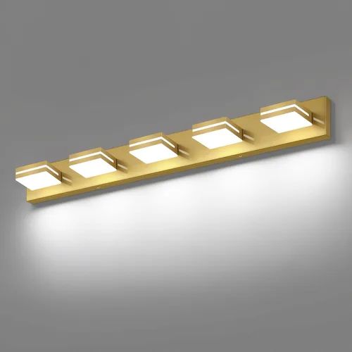 Vista 85 de SineRise - Moderna lámpara LED para tocador de baño (2 luces, 39.4 cm, regulable), iluminación de pared de baño moderna de acrílico cepillado sobre