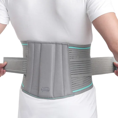 Vista 6 de TYNOR Cinturón de Soporte para la Espalda Ajustable Corsé para la Espalda para Dolor de Espalda Baja, Cinturón de Soporte Lumbar Transpirable
