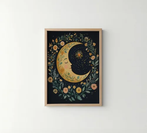 Vista 21 de Póster de Arte de Murciélago, Estilo William Morris Retro de Mediados de Siglo Botánico Victoriano Academia Oscura Decoración Gótica Galería 10a