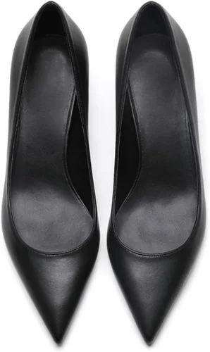 Vista 2 de Eldof Zapatos de tacón de gatito para mujer con punta puntiaguda, tacones bajos, zapatos cómodos de 2.6 pulgadas para vestido, fiesta, oficina
