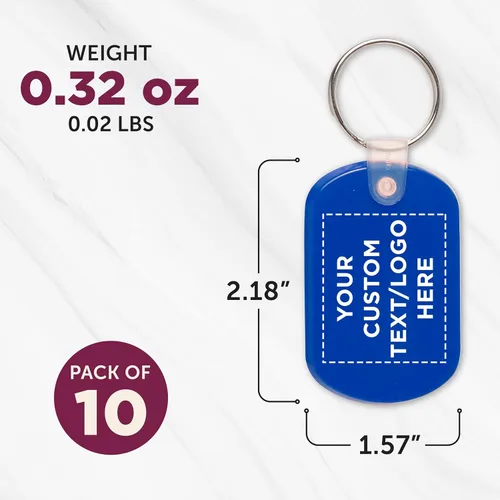 Vista 5 de DISCOUNT PROMOS Etiqueta Llavero de plástico blando - Llavero pequeño para mantenerse organizado - Llavero de goma, - Personalizado Azul
