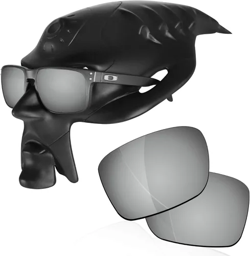 Vista 3 de Lentes polarizadas de repuesto para gafas de sol Oakley Holbrook XL OO9417, color negro azabache + rojo lava, azul hielo + plateado GT