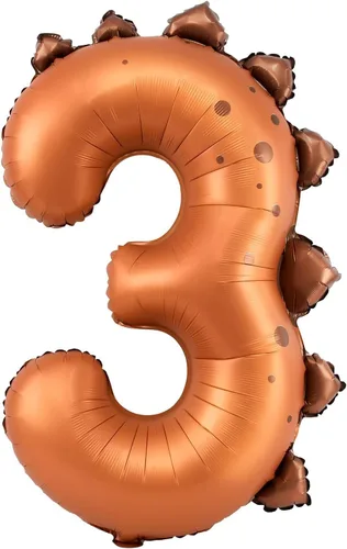 Vista 10 de Globo de dinosaurio número 1, globo de aluminio beige de 30 pulgadas para decoración de fiesta de cumpleaños de 1º cumpleaños de la selva