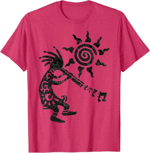 Vista 27 de Native American Kokopelli Musican With Flute 2 - Camiseta divertida para fanáticos, Blanco, S