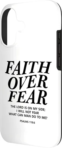 Vista 2 de Faith Over Fear Bible Verse Christian Religious Men Women Case for iPhone 17