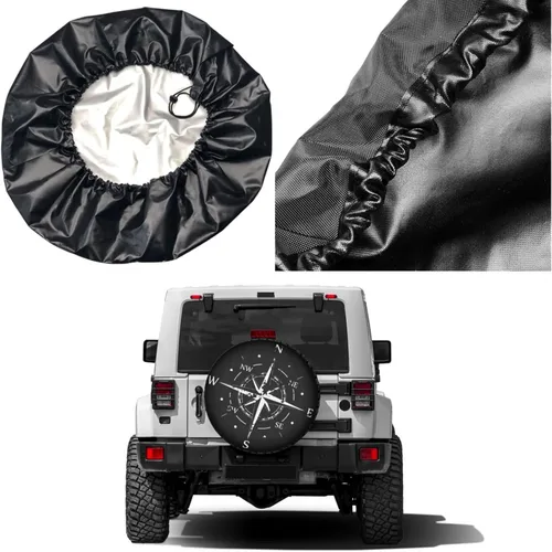 Vista 5 de Symbol Compass - Cubierta de neumático de repuesto a prueba de polvo, para remolque, RV, SUV y muchos vehículos, 14 pulgadas